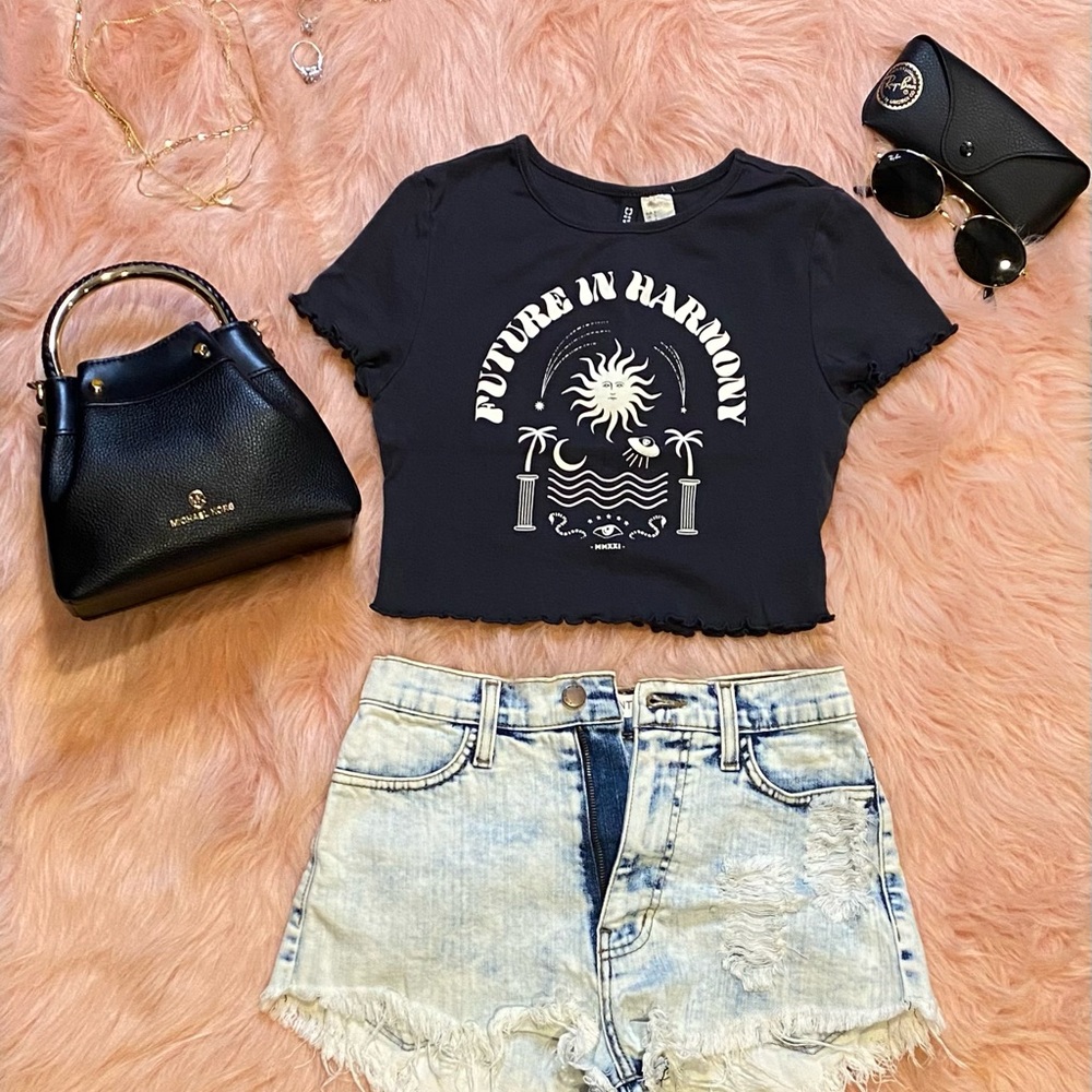 Divided (H&M) Black crop top
